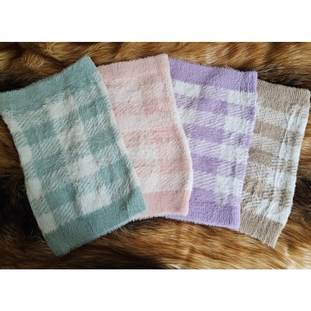 Haute Monda Plaid Fuzzy Furry Mini Skirt Lot of 5